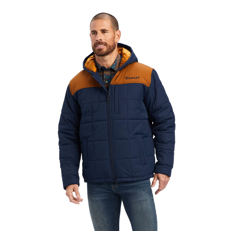 Ariat Jacke Herren - Crius Hooded Insulated Navy/Braun ( WGBJP-9520 )